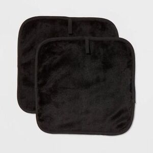 Room Essentials 2pk Makeup Washcloths Dark Gray NEW